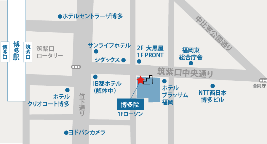 博多院へのアクセスマップ