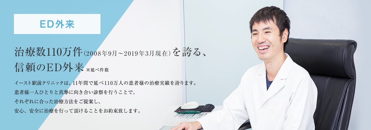 施術数110万件を誇る、信頼のED専門外来