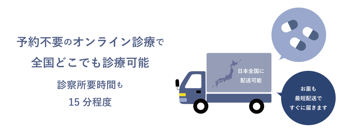 予約不要のオンライン診療で全国どこでも診療可能！