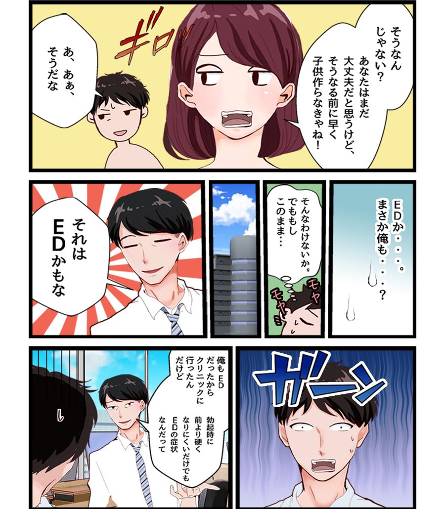 Episode01 俺がed 勘違いの多いedの症状とは クリニックについて Ed Agaについて を漫画で知る イースト駅前クリニック