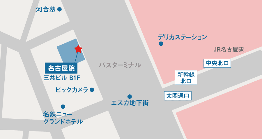 イースト駅前クリニック名古屋院へのアクセスマップ