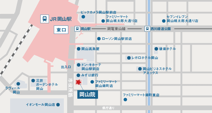 岡山院のアクセスマップ