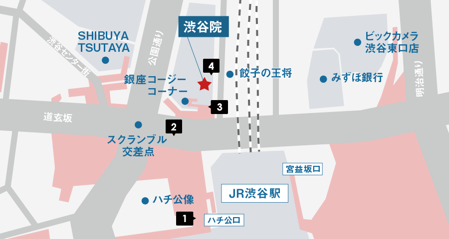 渋谷院のアクセスマップ