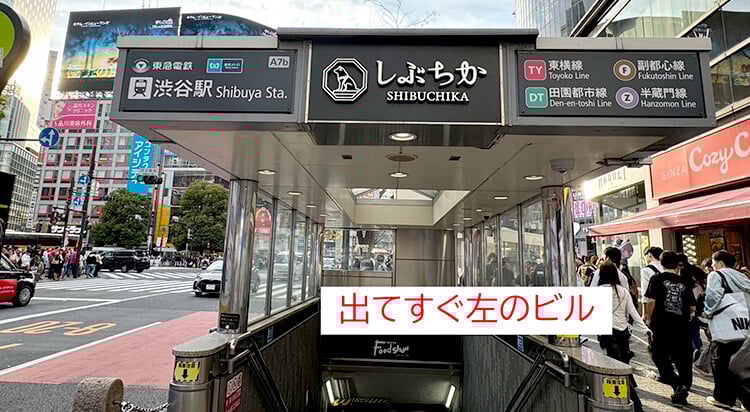 東京メトロ渋谷駅からイースト駅前クリニック渋谷院へのアクセスマップ