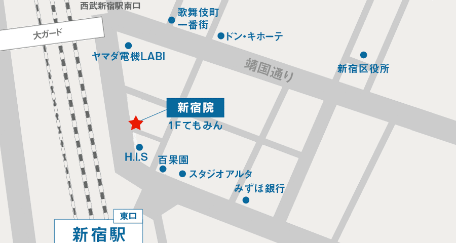 新宿東口院のアクセスマップ
