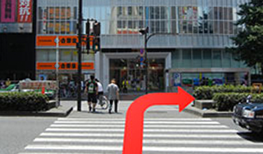 JR各線から新宿東口院へのアクセスマップ