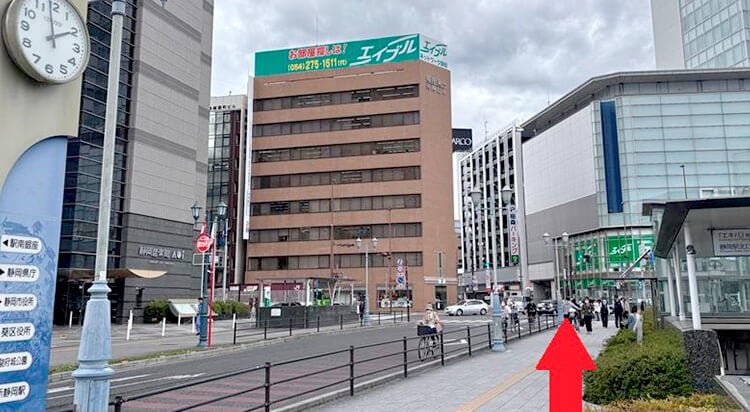 JR静岡駅からイースト駅前クリニック静岡院へのアクセスマップ