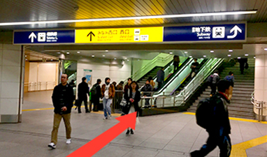 JR線・東急東横線南改札から横浜院へのアクセス2