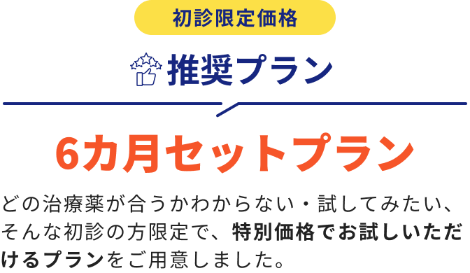 初診限定価格 推奨プラン 6カ月セットプラン