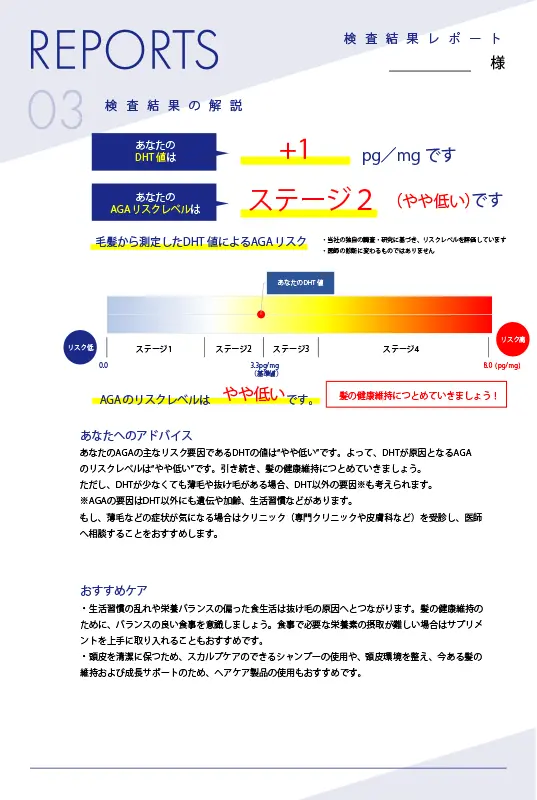 毛髪ホルモン量測定キット