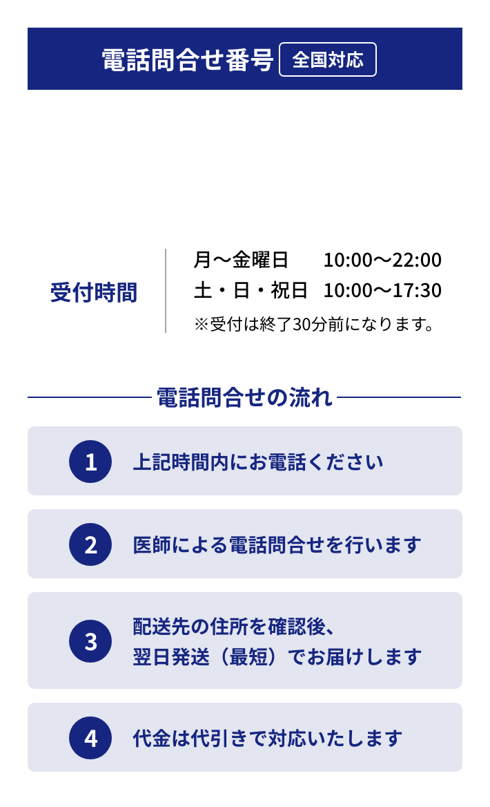 電話問合せ番号（全国対応）